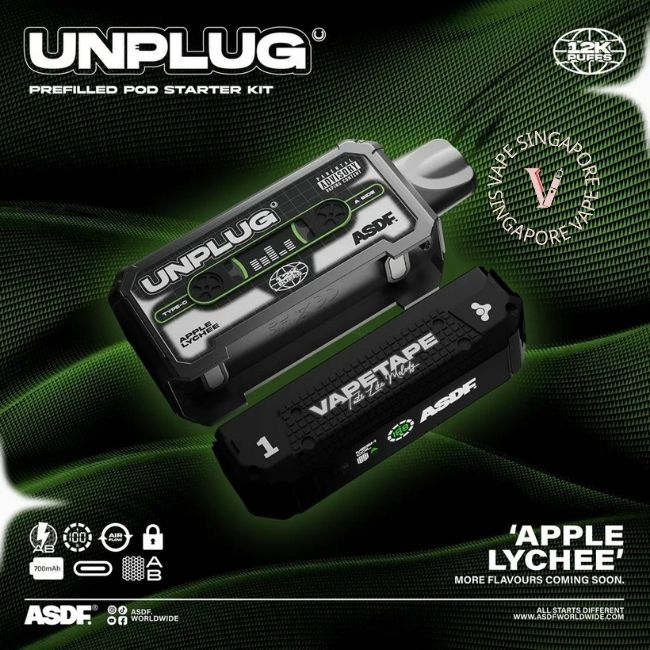 vapetape-unplug-12k-apple-lychee-disposable-vape-shop-singapore-sg-vape